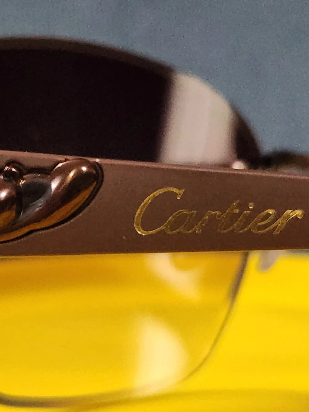 Rimless Brown Gradient Women's Sunglasses with Gold Accents